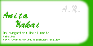 anita makai business card